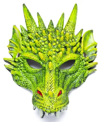 Immagine prodotto di Maschera da drago gommata verde, per bambini