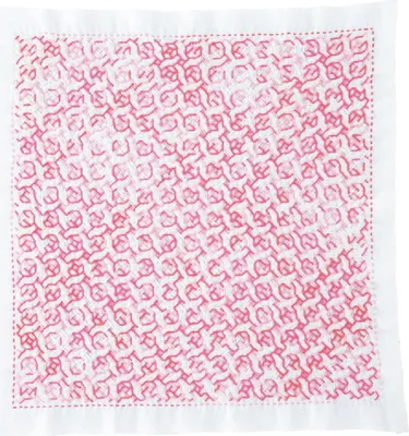 Image de Olympus Hitomezashi Sashiko paquet de broderie "Hana Fukin Rose Garden", tissu imprimé, 34x34cm, original du Japon