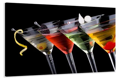 Produktbild von Visario Leinwandbild Cocktail Bar 120x80 cm – 3-teilig, Bild Wandbild Kunstdruck, aufhängfertig, Echtholzrahmen, Zackenaufhänger, Art. 5146