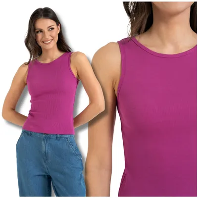 Produktbild von Damentop - Tanktop Größe XS - Top Damen violett - Top rosa - Top ärmellos
