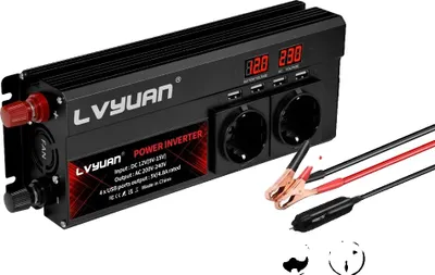 Produktbild von Wechselrichter, 1300W Nennleistung, LED-Anzeige, 2600W Schwarz