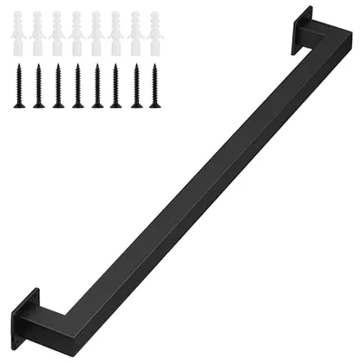 Image de Barre de marche en acier de 30 cm avec matériel de fixation - Noir