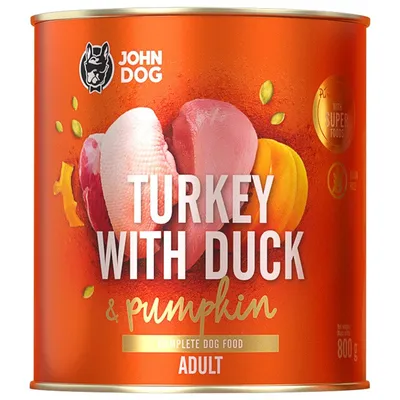 Obrázok produktu pre John Dog Konzerva Pumpkin Adult Turkey with Pumpkin 800 g
