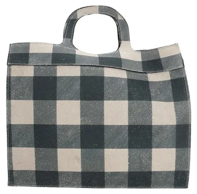 Image de Sac à Main Femme Daim Carreaux Artisanal Italy Beige UNICA 30x40x13 cm