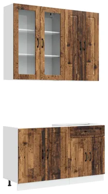 Image de vidaXL Ensemble de cuisine KALMAR, 4 pièces, bois de récupération et panneaux de particules