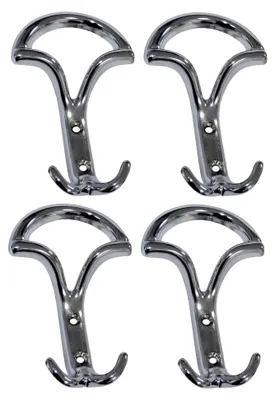 Produktbild von 4er Set Wandhaken - Metall - Tindouf - verchromt - 148/96 mm