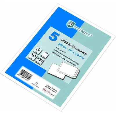 Immagine prodotto di SECURITEX® 30002549 Busta per corrispondenza B4 - senza finestra, 130 g/m², adesivo sensibile alla pressione, 5 pezzi