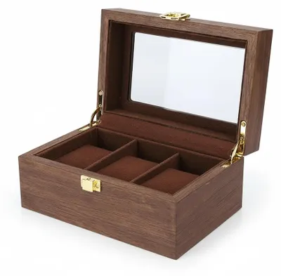 Image de Dripio - Boîte à montres - Bois - Noyer noir - Pour 3 montres, Image générée par une IA