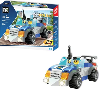 Produktbild von BLOCKI MyPolice Polizeiauto Polizeiwagen Bausatz Spielzeug 85 Teile