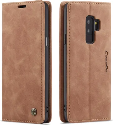 Image de Galaxy S9 Plus Case, RetroPolyuréthaneLeather Case, Card Pockets, Magnetic Closure, Case with Stand Function for Samsung Galaxy S9 Plus Brown