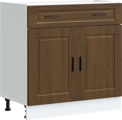 Produktbild von Küchenunterschrank Porto Braun Eichen-Optik Holzwerkstoff