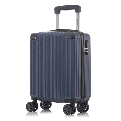 Produktbild von Koffer Trolley Reisekoffer Suitcase, Rollkoffer Handgepäck ,mit 4 Rollen360°, Hartschalenreisekoffer, Zahlenschloss, Weicher Gummigriff(S, Dunkelblau)