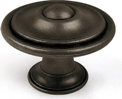 Produktbild von Schwarzer runder Zamak-Möbelknopf H.26 x B.35 x T.35 mm