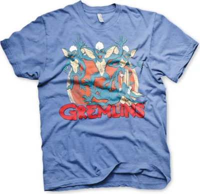 Produktbild von Gremlins Group T-Shirt - Small - Blue-Heather