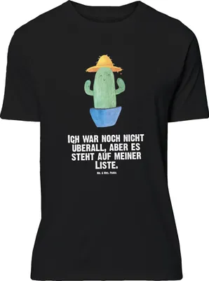 Produktbild von Mr. & Mrs. Panda Größe L T-Shirt Kaktus Hut - Schwarz - Geschenk, Reisetagebuch, Spruch, Reisen, Tshirt, Geschenkidee, mit, Kakteen, Motivation, Shirt