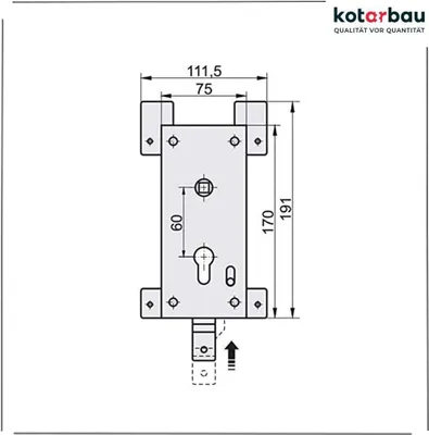 Immagine prodotto di KOTARBAU® Serratura per garage Serratura per porta da garage in acciaio da 60 mm Serratura per porta da garage a cilindro per porte da garage basculanti Scrocco per porte da garage