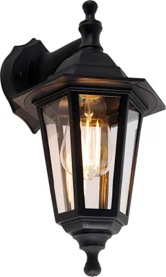 Zdjęcie produktu dla Inteligentna zewnętrzna lampa ścienna czarna IP44 z WiFi ST64 - New Haven