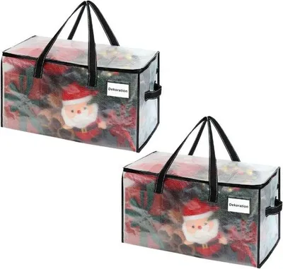 Image de Unyqoos® - Lot de 2 sacs de rangement pliables et étanches de 76 litres – 66 x 33 x 35,5 cm, en tissu PP tissé, sacs de déménagement robustes avec poignées et poche pour étiquettes