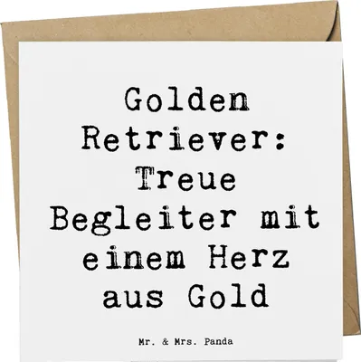 Produktbild von Mr. & Mrs. Panda Klappkarte Spruch Golden Retriever Freund - Weiß - Geschenk, freundliches Wesen, Treue Begleiter, faltkarte, anlasskarte, Hunderassen Eigenschaften, Hund