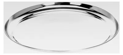 Produktbild von Rundes Serviertablett aus Edelstahl - Ø 34 cm - Metalltablett für Dekorationen - Kerzentablett für Weihnachten und Advent