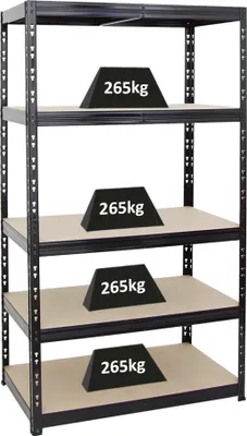 Produktbild von Schwerlastregal Tiger | HxBxT 180x100x60 cm |  Fachlast 265kg | Schwarz