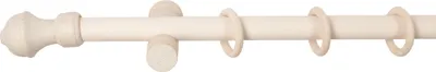 Produktbild von SN Deco - Stilgarnitur Gardinenstange Vorhangstange Ares, Holz, moderner Träger, 28 mm, 1-Lauf, Komplettset mit Ringen, Farbe Antikweiß, 140 cm