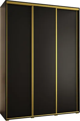 Produktbild von MEBLE KRYSPOL Davos 1 Schrank, drei Türen - 235,2x170x45 cm - Schwarz Schwarz Gold