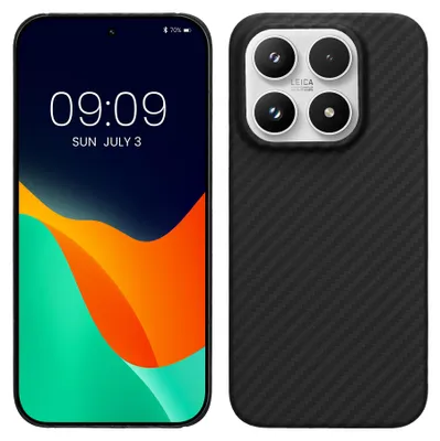 Immagine prodotto di Custodia protettiva kalibri compatibile con Xiaomi 17 - Custodia in aramide - Custodia per cellulare, nero opaco