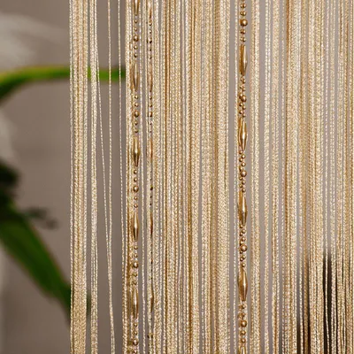 Produktbild von Fliegengitter – Türvorhang – 100 x 200 cm – Perlenvorhang – Fliegengitter für Türen – Insektenschutzvorhang – Fliegengittervorhang – Champagner