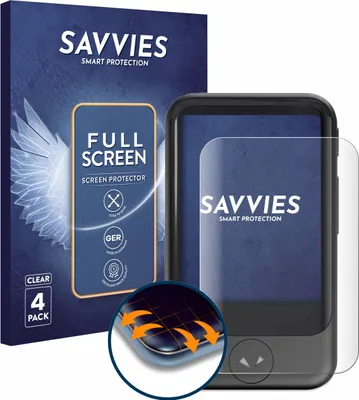 Produktbild von 4x Savvies Fullscreen Schutzfolie für Pocketalk S Displayschutz Folie Fullcover Klar Transparent