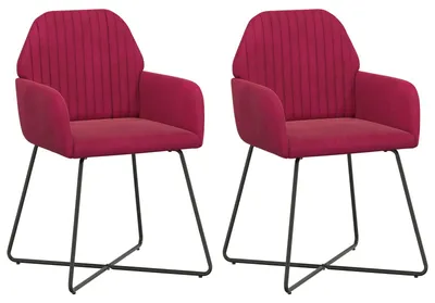 Produktbild von vidaXL Esszimmerstühle 2 pcs Samt (V) Weinrot 55 x 50 x 84 cm
