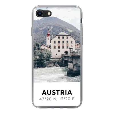 Produktbild von MuchoWow® Handyhülle Schutzhülle Hülle für iPhone 7 Österreich - Wasser - Alpen Silikon Softcase Handy Hülle - Kartenhalter