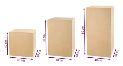 Immagine prodotto di Colonna decorativa in MDF non verniciato - Colonna floreale per soggiorno - Supporto per fiori - Decorazione su piedistallo per figurine - Supporto per piante - Decorazione per soggiorno 40+60+80-3 pezzi