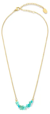 Produktbild von CO88 Collection 8CN-26240 Stahlkette – Damen – Türkis – Ankerglieder – 1,8 mm – 38 + 7 cm – Goldfarben