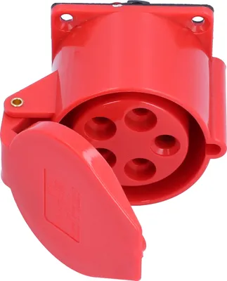 Obrázok produktu pre Priemyselná zásuvka, 5-pólová, 3-fázová, vodotesná, skrytá montáž, 32 A, 220-380 V/240-415 V