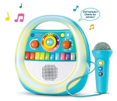 Obrázek produktu pro Hudební a světelná karaoková sada Vtech Baby Music'Kid, 40 písní a melodií, hračka pro děti ve věku 2–7 let, modrá