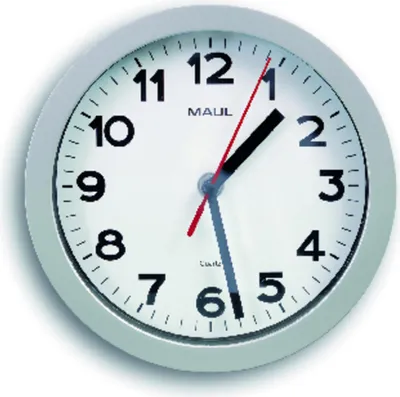 Image de MAUL Horloge murale MAULstep Ø 20 x 4.4 cm plastique 1 x AA (1.5 V) argenté