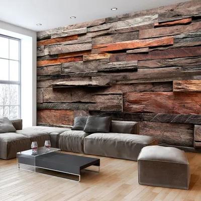 Produktbild von Fototapete selbstklebend Holzoptik 343x256 cm Tapete Wandtapete Wandbilder Klebefolie Dekofolie Tapetenfolie Wand Dekoration Wohnzimmer - Bretter f-A-0597-a-b