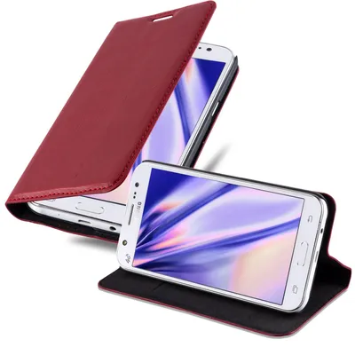 Produktbild von Cadorabo Hülle für Samsung Galaxy J5 2015 Schutz Hülle in Rot Handyhülle Etui Case Cover Magnetverschluss