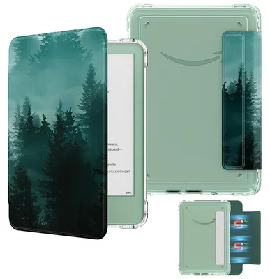 Produktbild von MoKo Magnetische Hülle für Kindle 11. Gen 2024/2022 6 Zoll, Grüner Wald