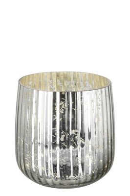 Fink Windlicht Darcy antik silber Glas Höhe 18 cm