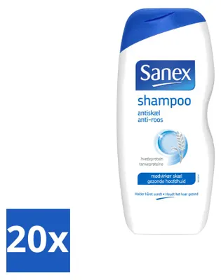 Productafbeelding van 20 x Sanex Anti-roos shampoo - met kamille en tarwe-eiwit - 250 ml - voordeelverpakking - 20 stuks