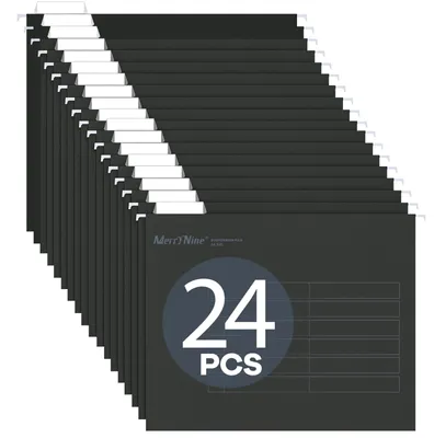 Productafbeelding van Hangmap A4 - Hangmappen hangmappen met tabbladen - Polypropyleen - Zwart - 24 stuks