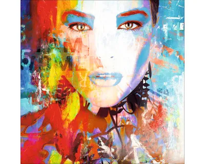 Produktbild von Glasbild Colorful Woman IV 20x20 cm