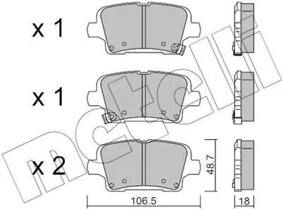 Produktbild von METELLI Bremsbeläge Satz Hinten Bremsklötze für OPEL INSIGNIA Caravan 22-1181-0
