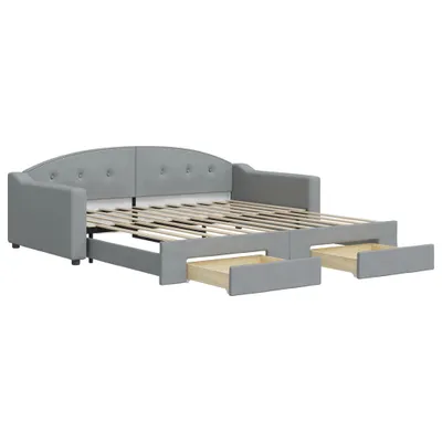 Zdjęcie produktu dla VidaXL 3197571, sofa rozkładana, Szary, Pianka, Tkanina, Metal, Drewno, 2230 mm, 1100 mm