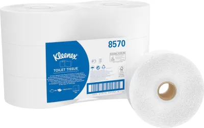Produktbild von Kleenex Toilettenpapier Jumbo 8570 2-lagig ws 500Bl. 6 St./Pack.