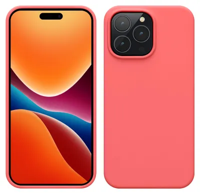 Produktbild von kwmobile Handyhülle für iPhone 14 Pro Max Hülle, für iPhone 14 Pro Max Case - Hülle Silikon - kabelloses Laden - Neon Koralle