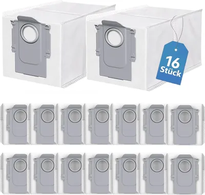 Produktbild von 16 Stück Staubbeutel für Roborock Qrevo Pro/QV 35A/Saros 10R/Qrevo Maste/Qrevo Edge/Qrevo Curv/Q Revo/Qrevo S/Qrevo Slim/S8 MaxV Ultra,große Kapazität, Kompatibel Ersatz Zubehör Staubsaugerbeutel