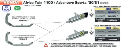 Produktbild von ARROW Racing Krümmer Edelstahl Honda CRF1100L Africa Twin 2020-